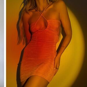 Golden Girl Mini Dress - Orange